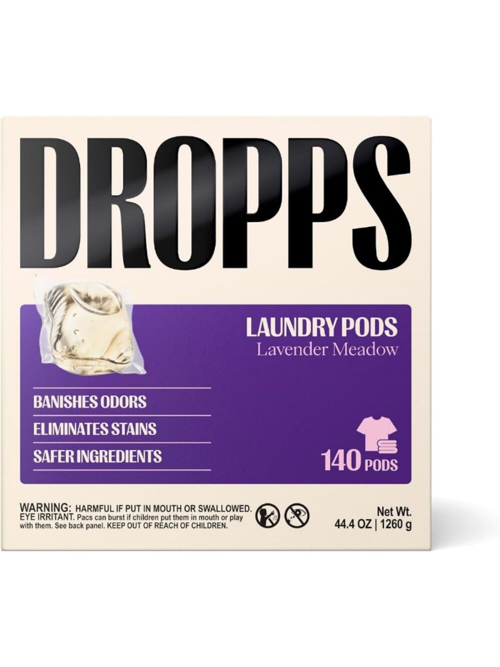140 Lavender Laundry Pods - Powerful Odor & Stain Fighter, Eco-Friendly Clean
